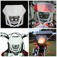 Papanda-faro blanco para motocicleta todoterreno, Faro de Motocross de 12V para Yamaha YZ WR 250F 450F XT 600 TTR CRF XR 450 2024 - compra barato