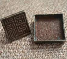 Китайская старинная медная бронзовая медная печать и коробка штамп украшение для дома 2024 - купить недорого