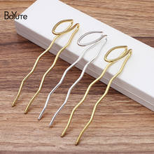 BoYuTe (5 Pieces/Lot) 115*38*2.7MM Brass Metal Hair Fork Hairpin Jewelry Materials Diy Handmade Hair Accessories Parts 2024 - buy cheap