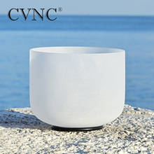 CVNC-cuenco de Canto de cristal de cuarzo esmerilado para Chakra, 14 pulgadas, con mazo gratis y junta tórica, nota C/D/E/F/G/A/B para la curación del sonido calmado 2024 - compra barato