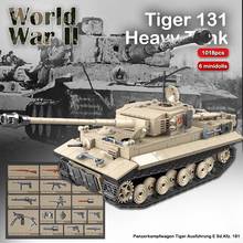 1018 pçs tigre 131 tanque militar blocos de construção ww2 tanques pesados tijolos conjunto armas soldados modelos crianças brinquedos diy presentes 2024 - compre barato