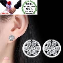 OMHXZJ Wholesale Sweet Fashion Wild Woman Party White Purple Gift Dream Rotating Zircon 925 Sterling Silver Stud Earrings YS407 2024 - buy cheap