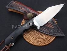 BAS09 Armor Straight Fixed Blade Knife Satin D2 Blade Ebony Handle Tactical Pocket Hunting Fishing EDC Survival Tool Knives 2024 - buy cheap