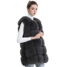 Real Fox Fur Vest Women Coat Female Natural Fox Fur Pelt Waistcoat Ladies Sleeveless Gilet Warm Genuine Real Fur Vest for Women 2024 - buy cheap