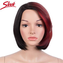 Sleek Human Hair Wigs For Women Bob Wig Short Lace Brazilian Hair Wigs Highlight Colored Human Hair Wigs Burgundy Pixie Cut Wig 2024 - buy cheap