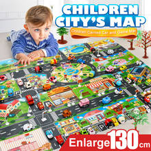 Развивающие игрушки, карта, детский игровой коврик, город, дорожные здания, город, карта парковки, детский дорожный автомобиль, игровой коврик, карта 2024 - купить недорого