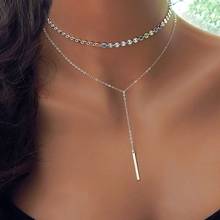 Vintage Metal Layered Necklace Women Lady Long Chain Cross Choker Pendants Necklaces Jewelry Bohemian Gift 2024 - buy cheap