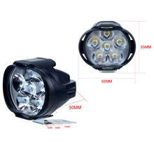 Interruptor de faro delantero para motocicleta, proyector de luz antiniebla negra, 6 LED 2024 - compra barato
