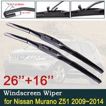 for Nissan Murano Z51 2009~2014 Front Windscreen Windshield Wipers Car Accessories Stickers Car Wiper Blades 2010 2011 2012 2013 2024 - buy cheap