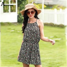 Women High Waist Sexy Overalls Sleeveless Boho Flower Print One Piece Playsuits Casual Halter Romper Loose Summer Jumpsuits 2024 - buy cheap