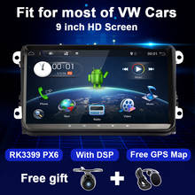 Автомагнитола на Android для VW Passat B6 B7 Golf 5 6 Polo Tiguan Touran T5 Magotan CC Skoda Octavia мультимедийный стерео аудио 2Din GPS 2024 - купить недорого