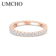 UMCHO Clear Cubic Zirconia Rings 925 Sterling Silver Rings For Women Bridal Wedding Engagement Ring Birthday Gift 2024 - buy cheap