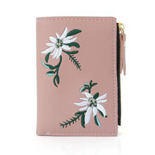 Monedero bordado Vintage para mujer, monedero Floral corto con cremallera, Mini monedero para estudiante, tarjetero 2024 - compra barato