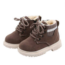 Children Shoes Autumn Winter Warm Plush Kids Snow Boots Fashion Leather Soft Antislip Boys Girls Boots 21-30 Sport Running Shoes 2024 - buy cheap