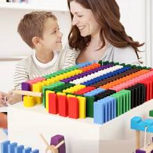 Juego de bloques de construcción de madera para niños, juguete educativo de dominó en 12 colores, 120 piezas 2024 - compra barato