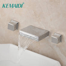 Kemaidi-torneira de banheira cromada com efeito cascata, chuveirinho de diamante para banheira, banheiro, 3 peças 2024 - compre barato