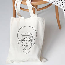 Bolsa de mano informal de lona para hombro, bolso de mano reutilizable para la compra, versión de moda, librería de arte y letras de cara 2024 - compra barato
