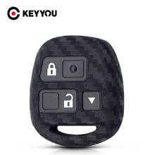 KEYYOU-llaveros de fibra de carbono para coche, funda protectora de silicona para Lexus, Toyota Camry, RAV4, Corolla, PRADO, YARIS Tarago 2024 - compra barato