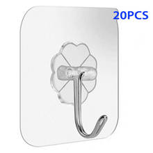 20pcs/lot Bearing 3KGS Adhesive Strong Wall Hook Clover Transparent Kitchen Hooks Waterproof Kitchen Bathroom Accessories 2024 - buy cheap