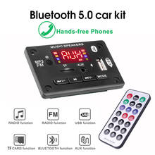 Placa decodificadora bluetooth 5.0 mp3, mãos livres, microfone, rádio fm, sem fio, receptor de áudio, suporta cartão tf/3.5mm, aux/usb 2024 - compre barato