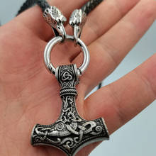 Norse Viking Raven Pendant chain Odin's Ravens Of Thor's Hammer amulet  Crow Chain Necklaces Men ethnic Jewelry Drop shipping 2024 - buy cheap