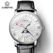 Lobinni-reloj de negocios para hombre, pulsera de lujo de Suiza, resistente al agua hasta 50M, de cuero 2024 - compra barato
