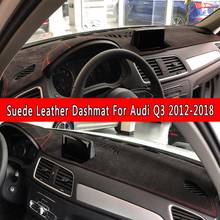 Para audi q3 rsq3 2012 2013 2014 2015 2016 2017 2018 couro camurça dashmat dashboard capa almofada traço tapete do carro-estilo 2024 - compre barato