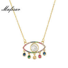 Mafisar Rainbow Color CZ Evil Eye Pendant Necklace For Women Girl Gold Chain Necklace Female Party Jewelry Valentine's Day Gift 2024 - buy cheap