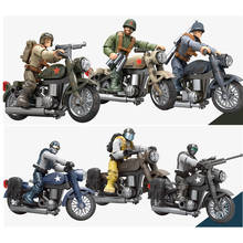 2021 World War 2 WW2 Army Military Soldier City Police SWAT Motorcycle Cavalryman Building Blocks Bricks Kids Toys Gift 2024 - buy cheap