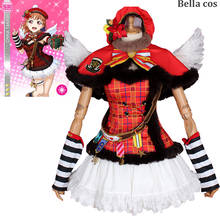 Vestido de cosplay lovelivel customizado, fantasia do coro de natal takami chika uniof anime roupas com asa 2024 - compre barato