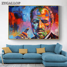 Marlon Brando-pintura abstracta en lienzo para decoración de sala de estar, imágenes artísticas de pared escandinavas, coloridas e impresiones 2024 - compra barato