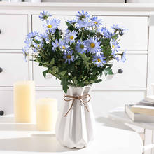 1 buquê com 21 mini flores decorativas de seda, flor artificial de margarida para casamento, buquê para decoração de mesa para casa ou sala 2024 - compre barato