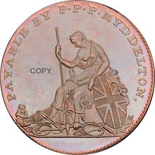 United States Of America  1796 Myddelton Token Red Copper Copy Coin With Plain Edge 2024 - buy cheap