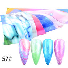 Zko-folhas de unha holográficas, popular, verão, cor aurora, adesivo de transferência de unha, arte das unhas, acessórios 2024 - compre barato
