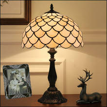 WOERFU-lámpara de mesa Tiffany de 30CM, Base de resina, hojas, pantalla de noche para dormitorio, moda creativa, Retro 2024 - compra barato