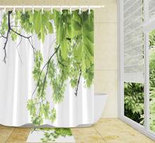 Tropic Green Palm Leaf Monstera Water Branch Dew Shower Curtain Bathroom  Mat Waterproof Polyester Fabric for Bathtub Home Decor 2024 - buy cheap