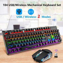 Juego de teclado y ratón mecánico inalámbrico de 2,4 GHz, USB, 2 modos opcionales 2024 - compra barato
