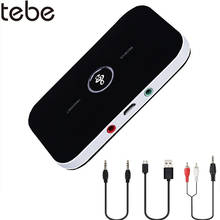 Tebe transmissor 2 em 1 bluetooth 5.0, receptor e áudio estéreo sem fio 3.5mm aux rca adaptador de música para pc tv alto-falante e fones de ouvido 2024 - compre barato