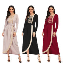 Рамадан с бисером мусульманское женское платье мусульманская одежда однотонная ИД индейка хиджаб Абая платья на шнуровке марокканский кафтан Abayas 2021 2024 - купить недорого