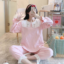 Sweet Lace Cotton Maternity Nursing Pajamas Suits Breastfeeding Sleepwear for Pregnant Women Mother Pregnancy Feeding Lounge 2024 - buy cheap