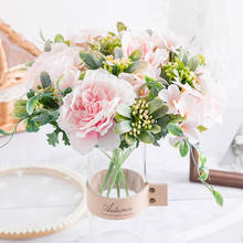 Peônia buquê de flores artificiais seda rosa decorações de natal para casa diy outono decoração casa foto adereços casamento 2024 - compre barato