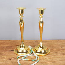 H25cm Classic Metal Cylinder gold candelabra silver candlesticks  for wedding decoration gold candle 2005b 2024 - buy cheap