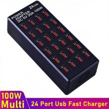 Tongdaytech 100W Multi USB Fast Charger 24 Port Usb Charger Quick Charge Carregador Charging Station For Iphone Samsung Xiaomi 2024 - buy cheap