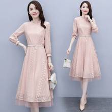 New 2021Women's Spring Clothes Dress  Women Draw Back Long Sleeve Dresses  Female Lace Plus Size 3XL A word Dresses Vestidos R12 2024 - buy cheap