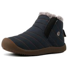 Botas de nieve impermeables para hombre, zapatillas de cinta elástica, botas al tobillo sólidas de felpa, cálidas, para invierno, de talla grande, 2021 2024 - compra barato