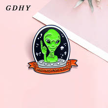 Gdhy broche de astronauta e alienígena, broche personalizado com broche para presente, joia de lapela, broche de astronauta e alienígena 2024 - compre barato
