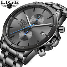 LIGE 2020 New Watches Mens Top Brand Luxury Stainless Steel Quartz Watch For Men Waterproof Sport Chronograph Male Classic Clock 2024 - buy cheap