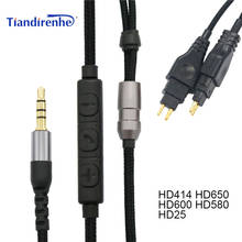 Сменный кабель для наушников Sennheiser HD414 HD650 HD600 HD580 HD25, гарнитура, мягкий обновленный аудио кабель 2024 - купить недорого