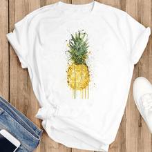 Women Graphic Watercolor Pineapple Beach Cartoon Fashion Summer Female Clothes Print Short Sleeve Tops Tees Tshirt T-Shirt 2024 - buy cheap