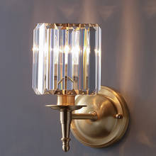 Luces de pared de cristal de lujo modernas, candelabro dorado de 110v y 220v de CA para dormitorio y sala de estar 2024 - compra barato